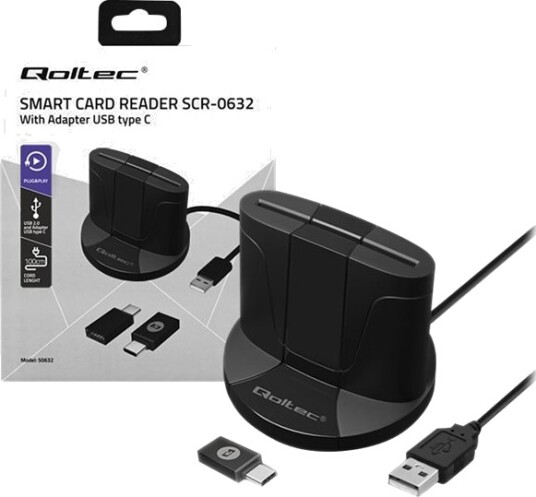 Qoltec Scr 0632 Smart Kortleser Usb 2.0 Svart Qoltec Scr 0632 Smart Kortleser Usb 2.0 Svart