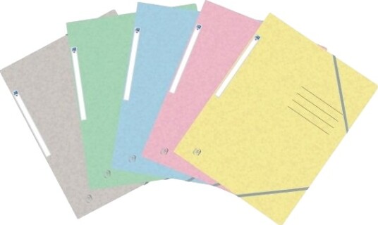 Elastikmappe Oxford Top File+ 3 Klap A4 Ass. Farver   10 Stk.
