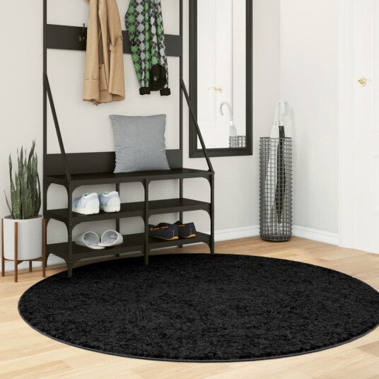 Teppe OVIEDO kort luv svart Ø 160 cm 8721012231696 Teppe OVIEDO kort luv svart Ø 160 cm 8721012231696