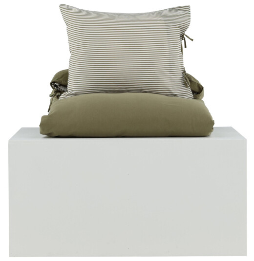 Venture Design Jenna sengesett Hvit/mossgrön 150 x 200 cm Grønn