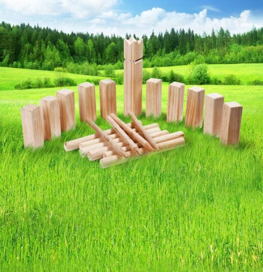 Kubb spill med bæreveske
