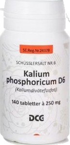 Cellesalt, Schüssler nr.6 (Kalium Phosph) D6 140 Tabletter