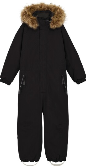 Color Kids Coverall W. Fake Fur - Black - 98