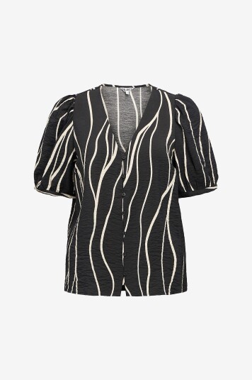 Object Bluse objJacira S/S V neck Top Svart Object Bluse objJacira S/S V neck Top Svart