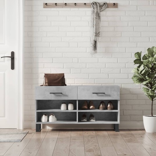vidaXL Skobenk betonggr? 102x35x55 cm konstruert tre