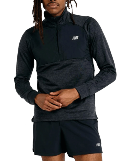 New Balance Athletics Heat Grid 1/2 Zip Black Black M New Balance Athletics Heat Grid 1/2 Zip Black Black M