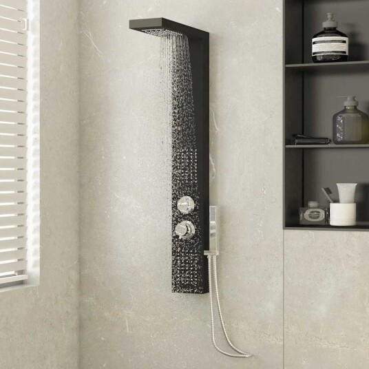 Dusjpanel aluminium svart