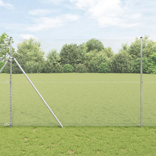 Gjerde med innlegg. sølv 1.6 x 50 m PVC belagt stål