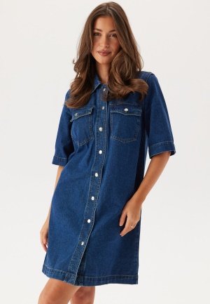 ONLY Onlbelle S/S BUTTON DRESS DNM Dark Blue Denim XS ONLY Onlbelle S/S BUTTON DRESS DNM Dark Blue Denim XS