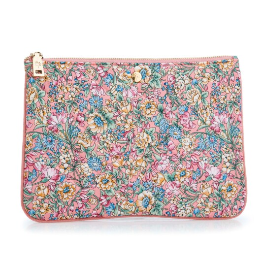 Fan Palm Rosie Flower Cotton Clutch Fan Palm Rosie Flower Cotton Clutch