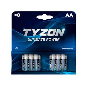 Tyzon Batteri AA 1.5V Superalkaliske 8 stk