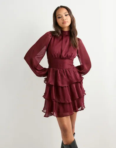 1594 Rød Vmlauren Ls Short Dress Wvn Exp