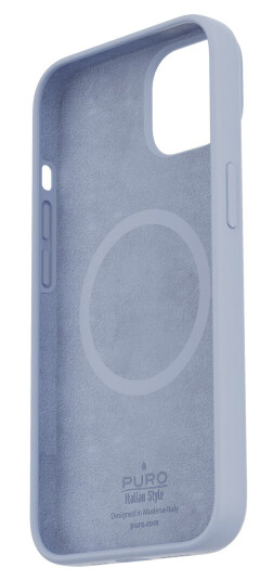 Puro iPhone 14 Plus Deksel - Silikon MagSafe - Blå