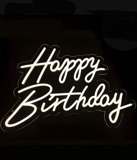 Neon LED Dimmbart Skilt Happy Birthday