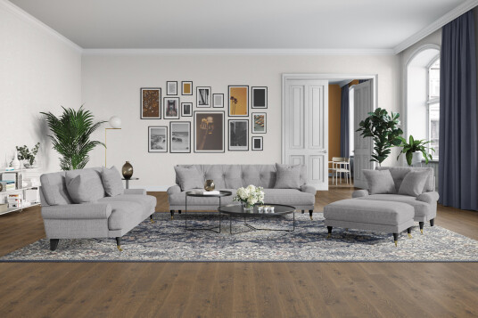 Loveseat Webber Lysgrå|Krom