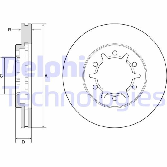 Bremseskive DELPHI BG4795C Bremseskive DELPHI BG4795C