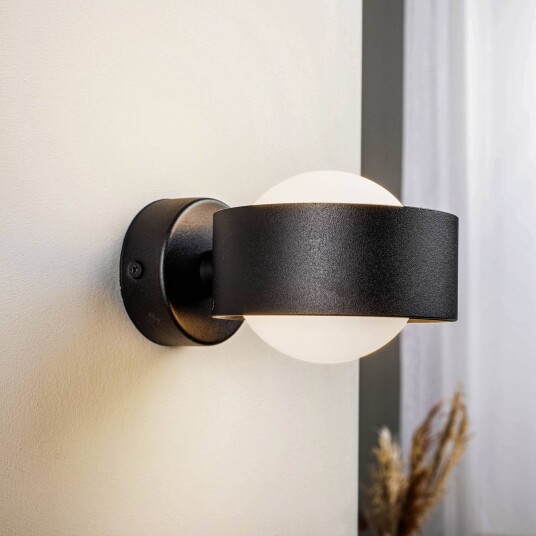 Argon Vegglampe Mado av stål svart 1 lyskilde