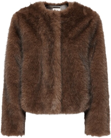 JDY Jdyamy Faux Fur Short Jacket Otw CHOCOLATE TORTE S