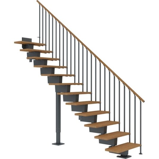 Dolle Dubai Rett Trapp Antracit 7016 classic Iii oljet Eik 90 15   Loddrett Høyde 272 336cm