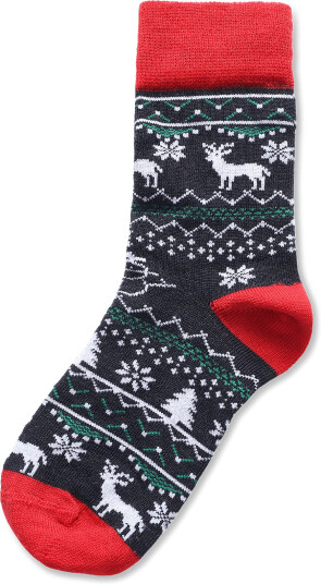 Alpacasocks&Co Winter Funny Kids Reindeer 1 Pack   Black   28 30