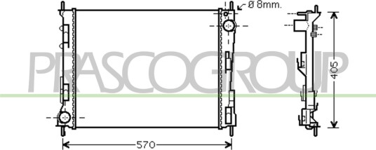 PRASCO RN025R010 Radiator motorkjøling