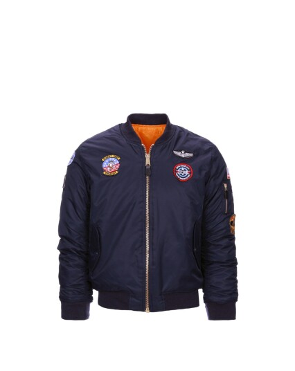 Fostex MA 1 USAF pilotjakke med merker Navy Blå