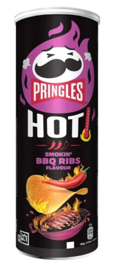 Pringles Hot Smokin BBQ Ribs Flavour 160g Pringles Hot Smokin BBQ Ribs Flavour 160g