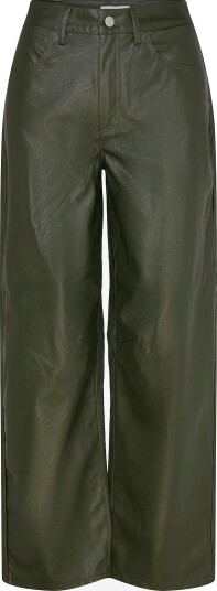 Topshop Tstalla Coated Barrel Trousers   GREEN BEE   36
