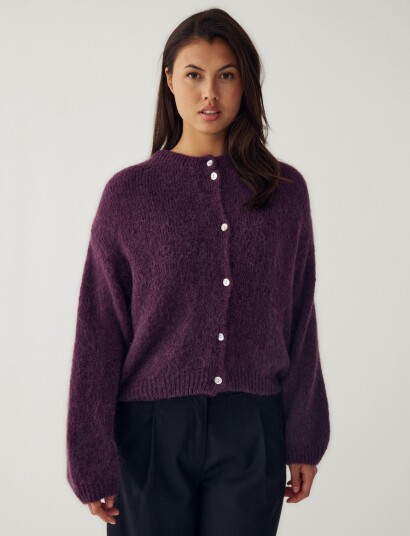 Noella N Kae Knit Cardigan Purple S/M