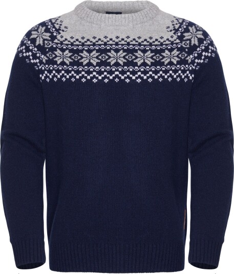 Gridarmor Men's Snøkrystall Round Neck Ullgenser Dark Navy/Light Grey/White Dark Navy/Lt. Grey/White L Gridarmor Men's Snøkrystall Round Neck Ullgenser Dark Navy/Light Grey/White Dark Navy/Lt. Grey/White L