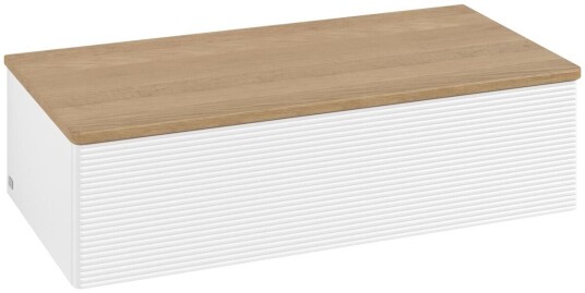 Villeroy & Boch Villeroy & Boch Antao Sideskap 100x50x26,8 cm m/lys Hvit Matt/Eik Villeroy & Boch Villeroy & Boch Antao Sideskap 100x50x26,8 cm m/lys Hvit Matt/Eik