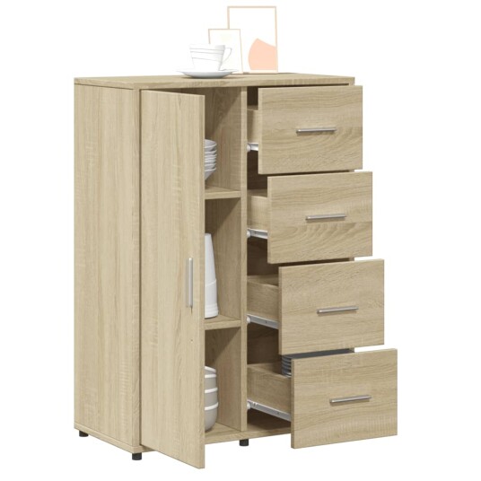  Skjenker 2 stk sonoma eik 60x31x84 cm konstruert tre 8721102594724
