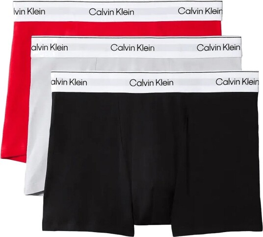 Calvin Klein Relaxed Fit Trunk 3Pk - BLACK GOJI BERRY HARBOR MIST - XS