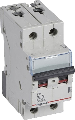 Legrand 5 stk TX³ MCB automatsikring B50 2P 2M 6/6kA
