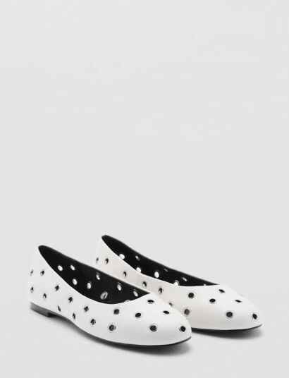 Mango Die-Cut Ballerinas - White - 38 Mango Die-Cut Ballerinas - White - 38