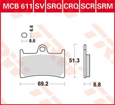 Bremseklosser TRW MCB611 Bremseklosser TRW MCB611
