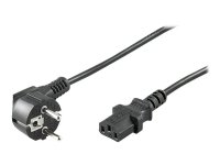 MicroConnect - Strømkabel - CEE 7/7 (hann) vinklet til IEC 60320 C13 rett - AC 250 V - 16 A - 1 m - svart