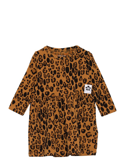 Mini Rodini Basic Leopard Ls Dress Tencel™ Brown 104 110