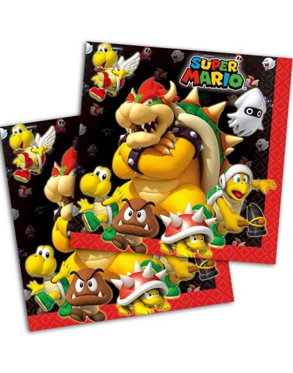 Crosswear 16 stk Servietter 33x33 cm Super Mario Party 120094