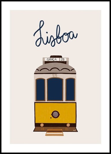 Lisbon Tram Poster Plakat / 21x30cm