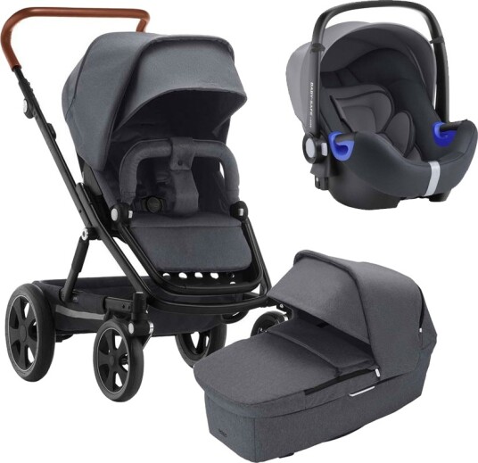 Britax Römer Vognpakke Britax Go Big Graphite Melange + Britax Babysafe i Size Storm Grey