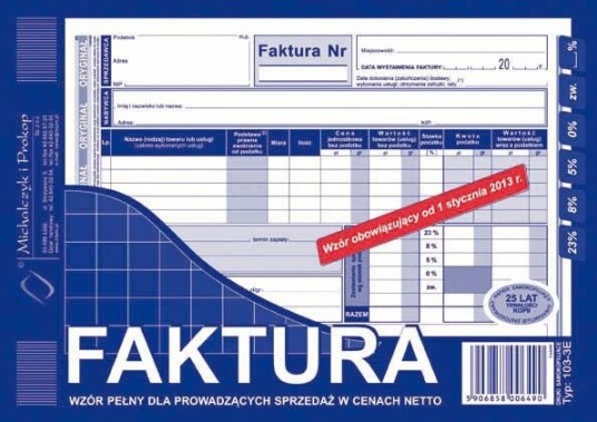 Michalczyk & Prokop Faktura Mva A5 103 3E Pel‚Na