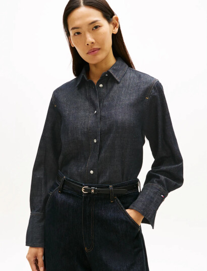 Tommy Hilfiger Dnm Pure Relaxed Shirt Ls   Black   36