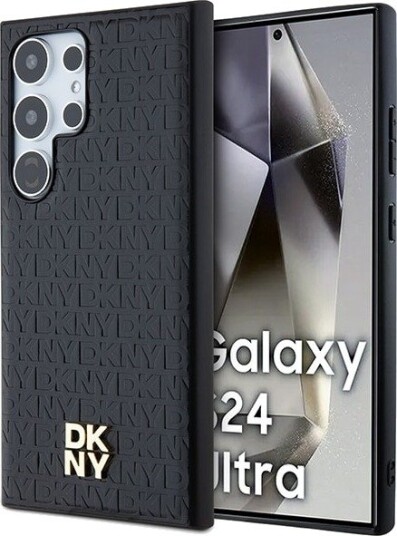 DKNY MagSafe-etui for Samsung Galaxy S24 Ultra i lærmønster - svart