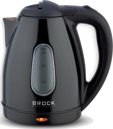 Brock Electronics Wk 0604 Bk 1,8 L 1500 W Svart Rustfritt Stål Vannmåler Overopphetingsbeskyttelse Brock Electronics Wk 0604 Bk 1,8 L 1500 W Svart Rustfritt Stål Vannmåler Overopphetingsbeskyttelse