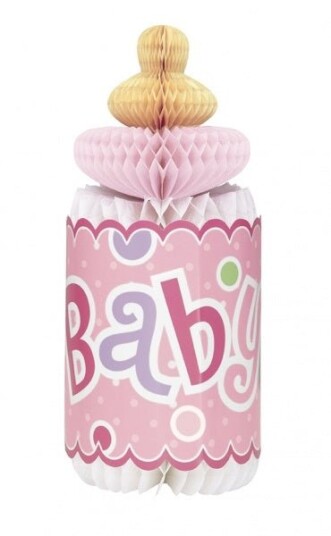 Tåteflaske Rosa 3d Dekor Til Baby Shower 