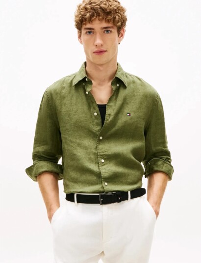 Tommy Hilfiger Pigment Dyed Li Solid Rf Shirt Khaki green XL Tommy Hilfiger Pigment Dyed Li Solid Rf Shirt Khaki green XL