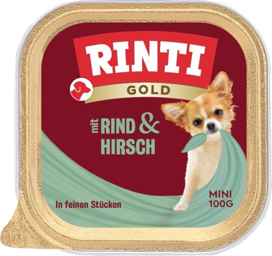 Rinti Våtfôr Gold Mini Hjort & Okse 6 X 100 G Rinti Våtfôr Gold Mini Hjort & Okse 6 X 100 G