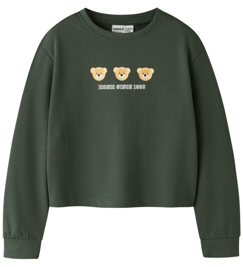 Name It Collegegenser Kort NkfVanita Urban Chic/Iconic Ted 7 8 år 122 128 Collegegenser Grønn