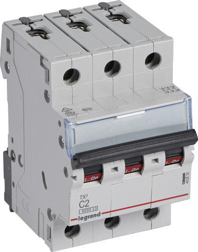 Legrand TX3 MCB automatsikring C2 3P 3M 6/6kA